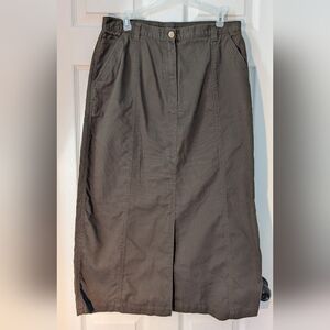 D’allaird’s Women’s Midi Skirt Dark Green Cotton Long Straight Size 12